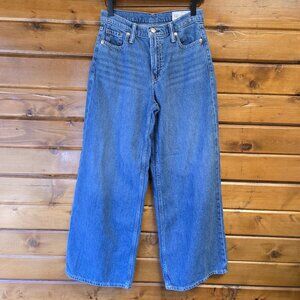 Gap Baggy Mid Rise Wide Leg Jeans Size 24/00 Cotton/Lyocell Blend Medium Wash